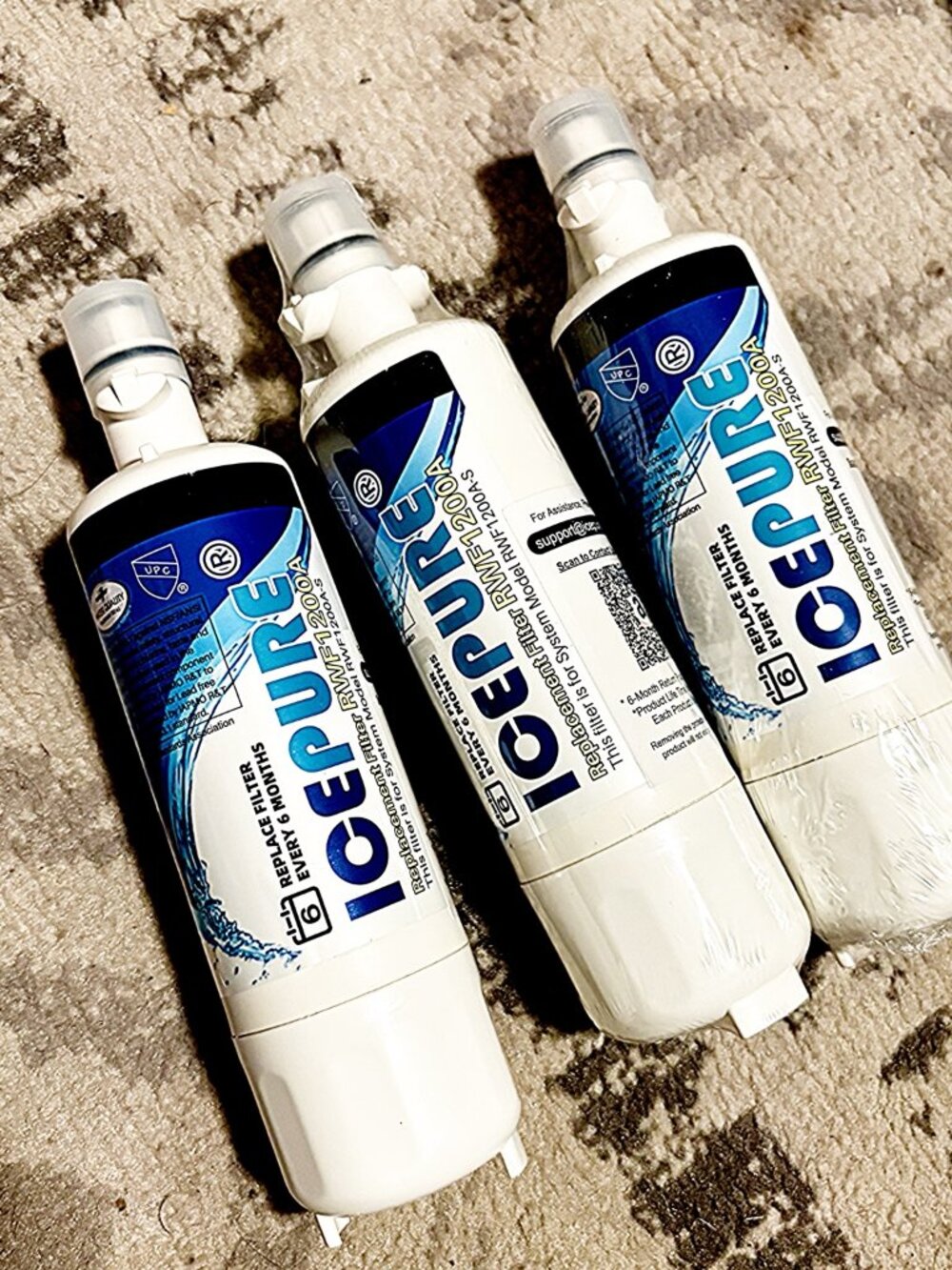 ICEPURE LT700P Water Filter 3 Pack + LT120F Air Filter 3 Pack Combo